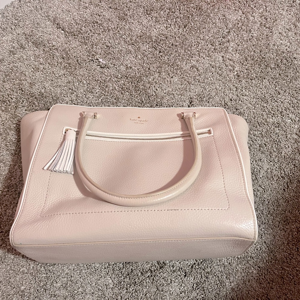 Kate Spade Beige Cream Chester Street Allyn Pebbled Leather Large Tote Purse